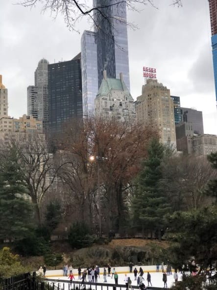 ice skating in central park at Christmas