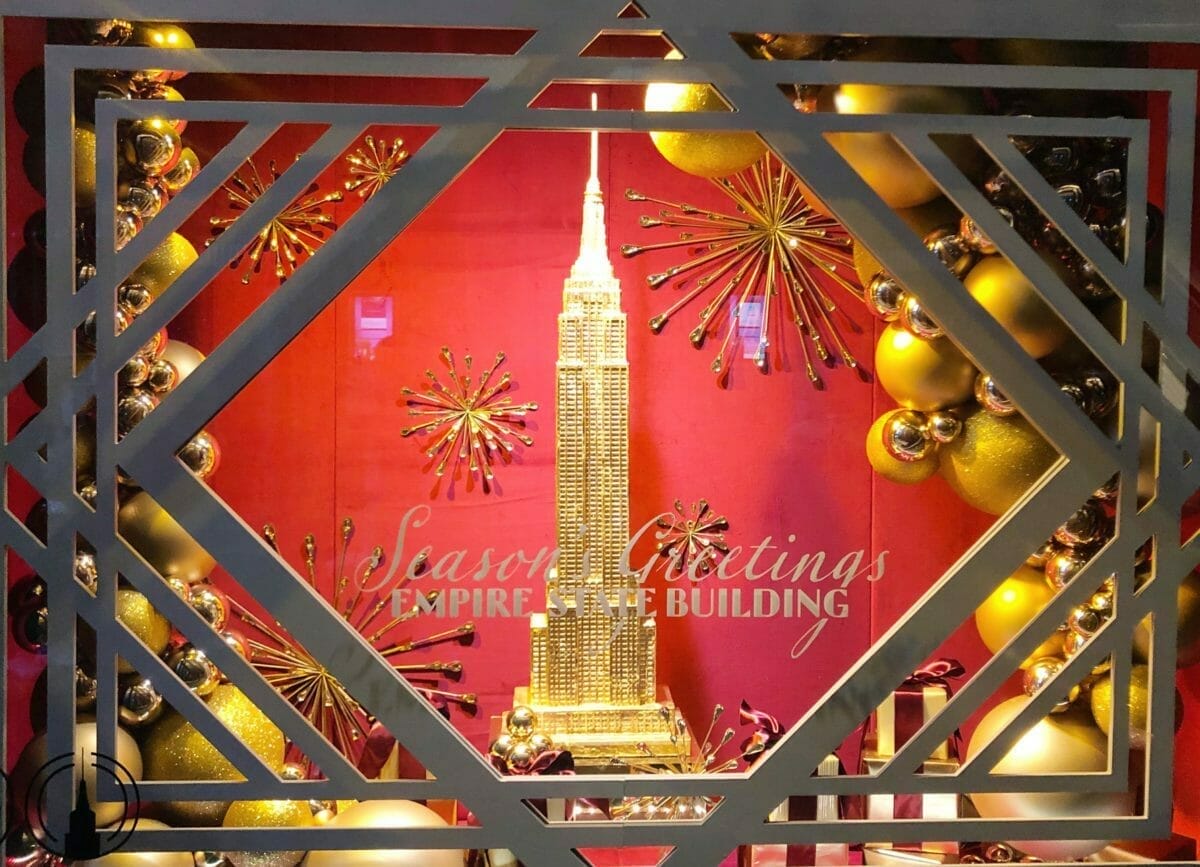 Christmas in New York City at the Empire State Building window display