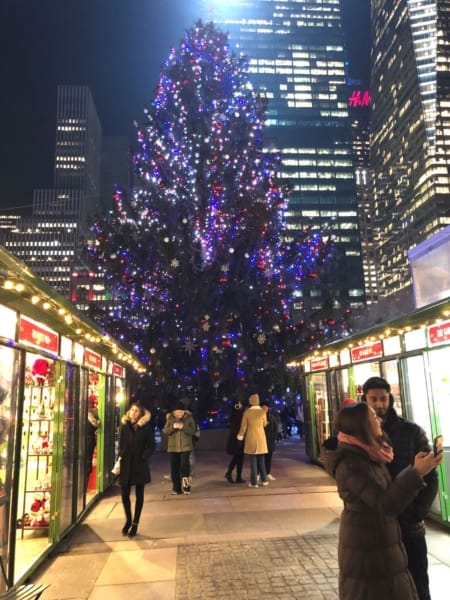 holiday market in New York City at Christmas on a budget
