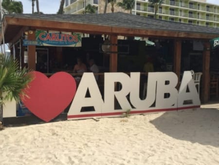 I love Aruba sign at Carlito's
