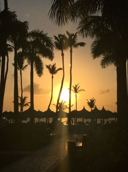 Aruba sunset in spring break