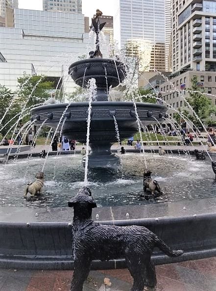 Berczy Park fountain in Toronto