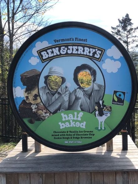 Ben & Jerry's cutout for pictures and Things to do near Stowe, VT