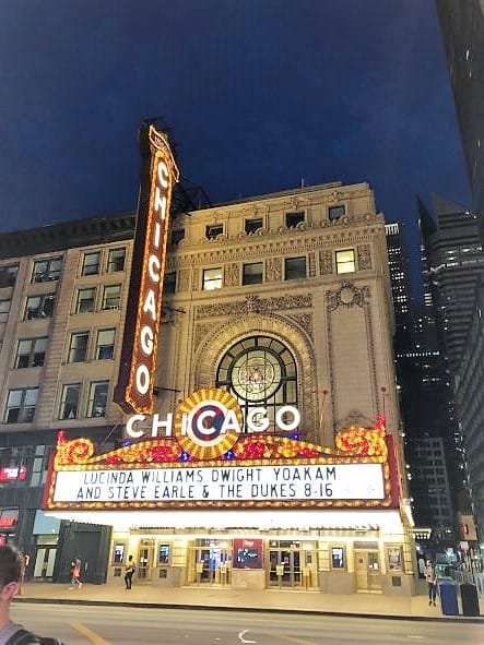 Chicago theater at night