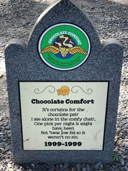 Ben & Jerry's graveyard tombstone near Stowe Vermont