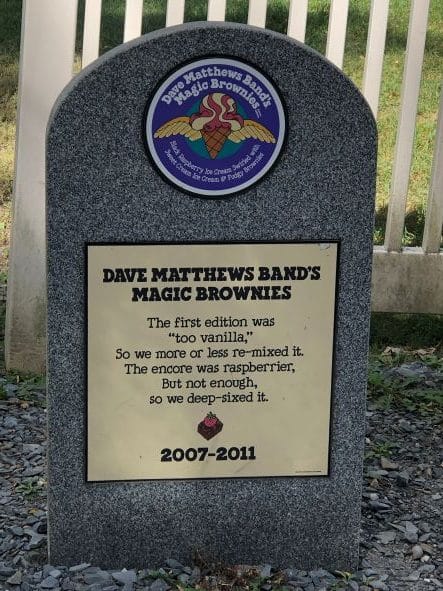 Ben & Jerry's graveyard tombstone near Stowe Vermont