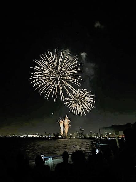 fireworks over Lake Michigan in Chicago