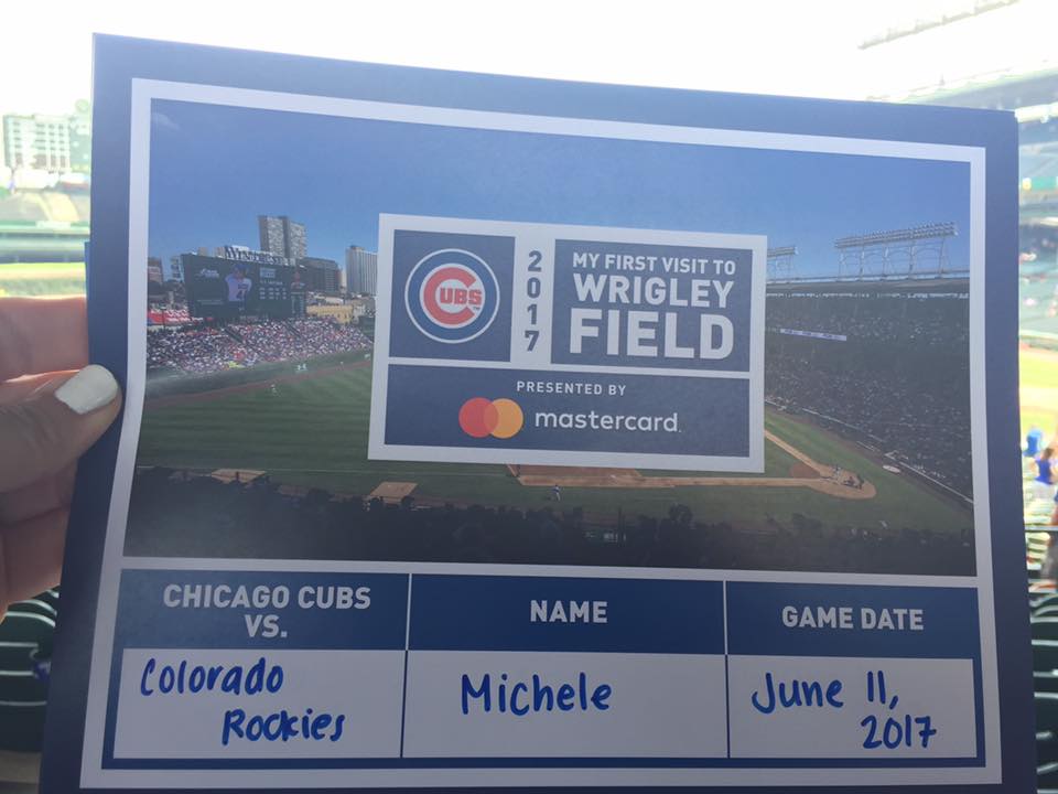 first time visitor certificate Chicago Cubs