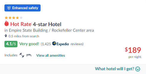 Hotwire hotels list