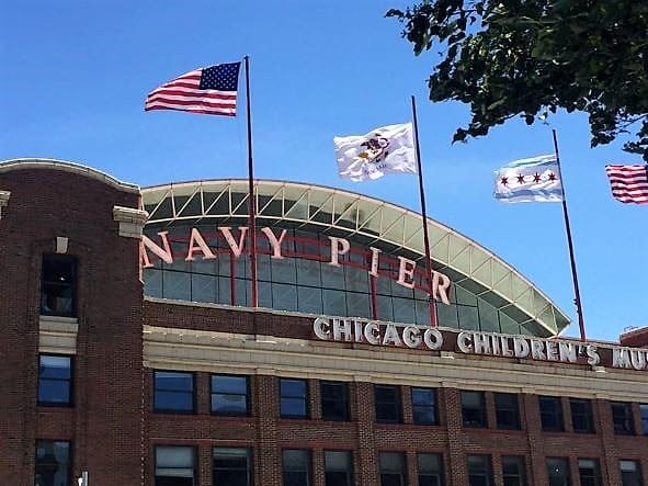Navy Pier sign in Chicago