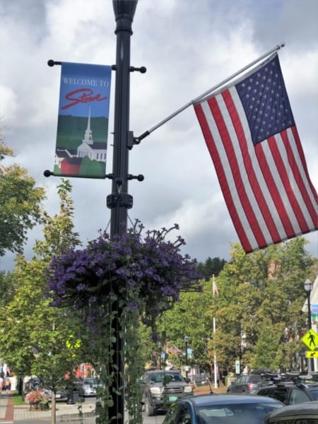flag flying in Stowe VT things to do
