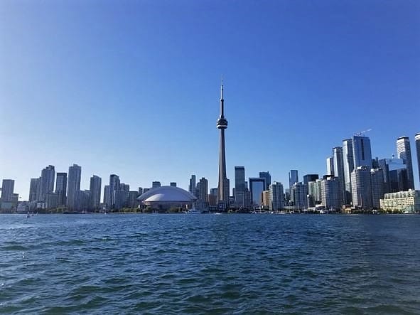 Toronto skyline view from the water