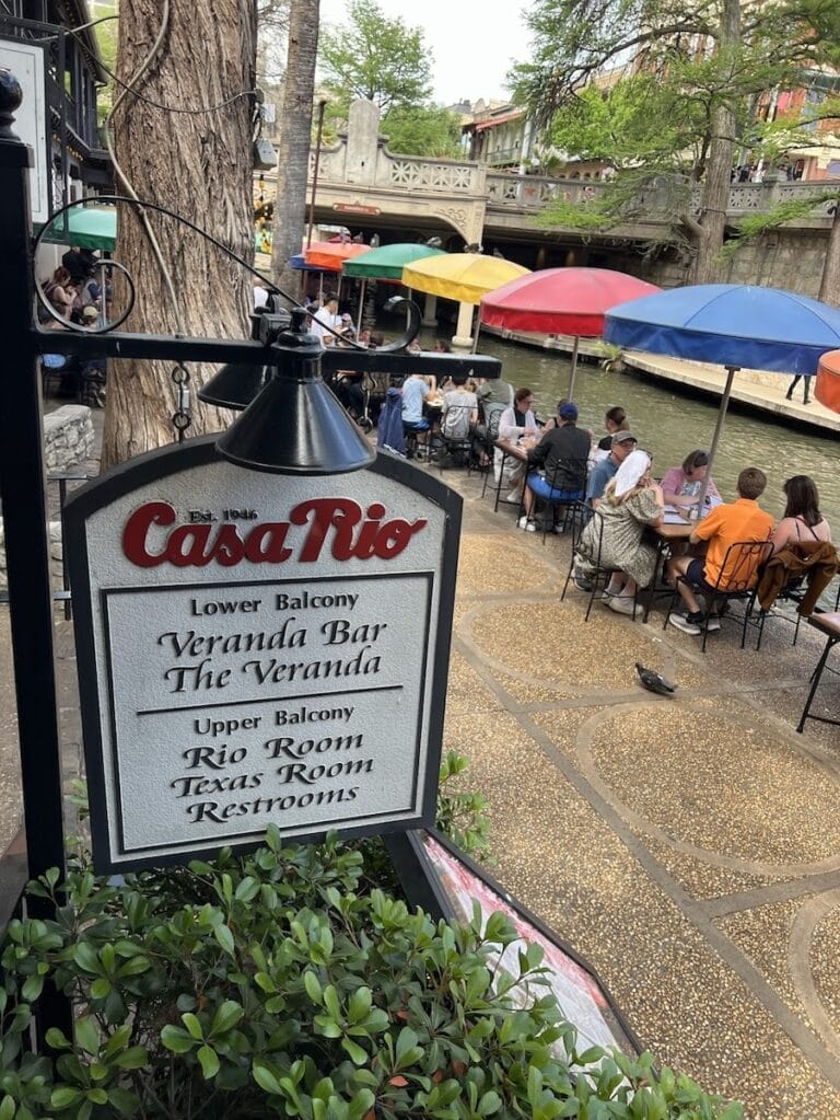 Casa Rio sign along its San Antonio Riverwalk restaurant