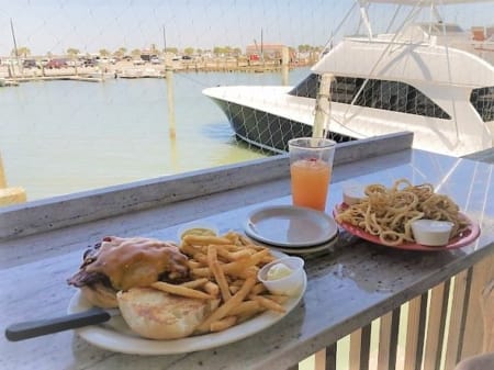 view of bay at one of Port Aransas restaurant
