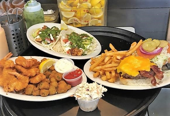 dinner options at Fins restaurant in Port Aransas