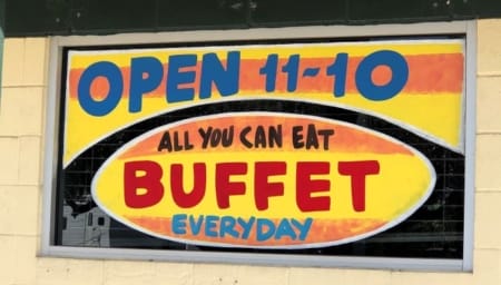 pizza buffet sign