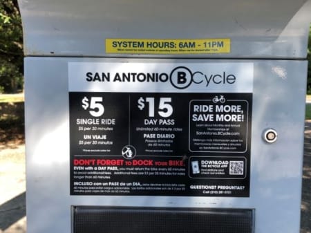 San Antonio Brackenridge Park b-cycle fees
