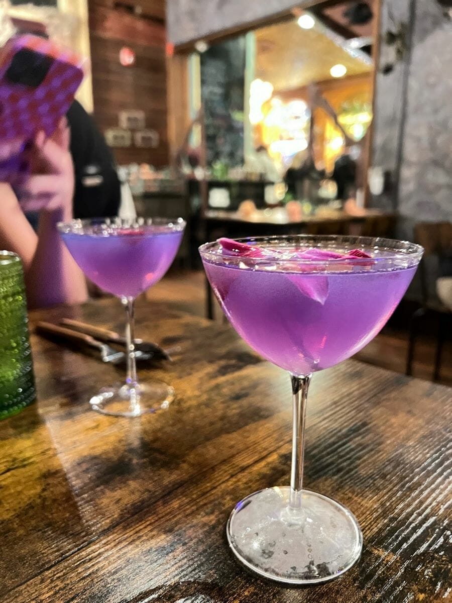 Color changing drinks at the Vampire Apothecary - New Orleans girls trip