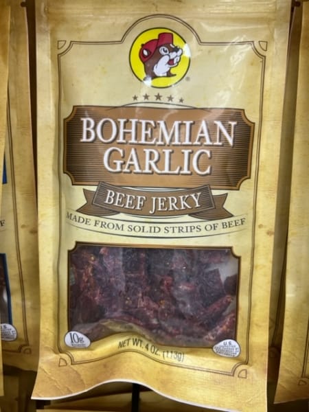 bohemian garlic jerky at Buc-ee's
