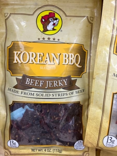 korean bbq jerky at Buc-ee's snacks