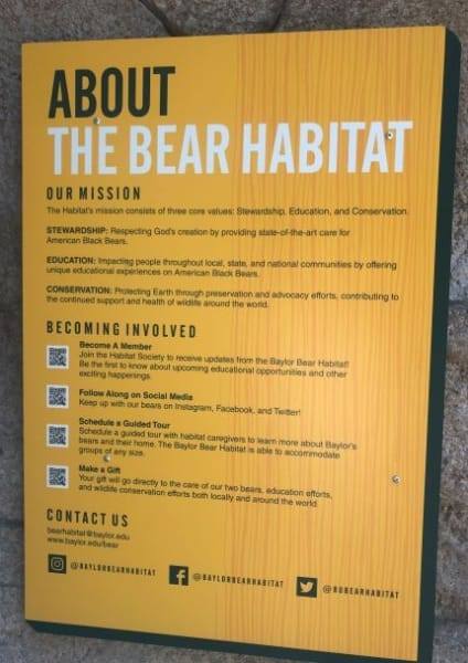 Bear habitat in Waco