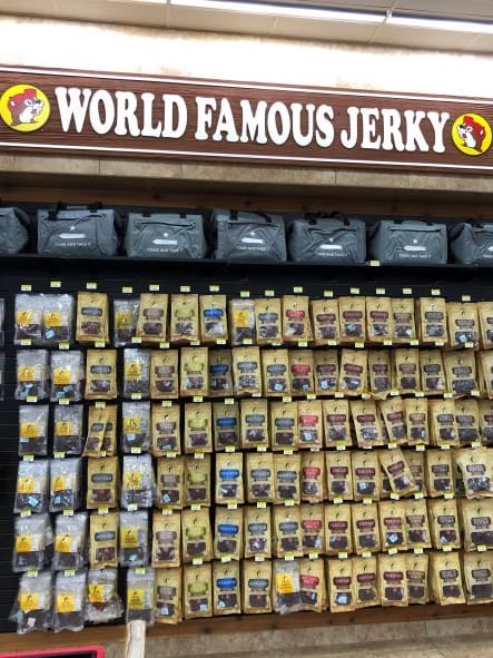 World famous jerky wall at Buc-ee's