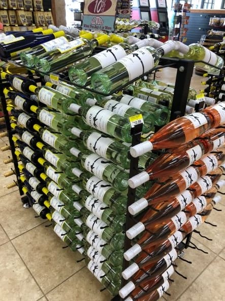 wine racks at Buc-ee's