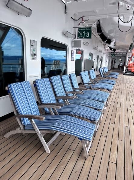 Holland America Alaska Cruise deck with chairs