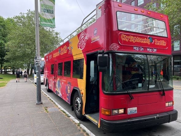 City sightseeing bus in Seattle cruise port