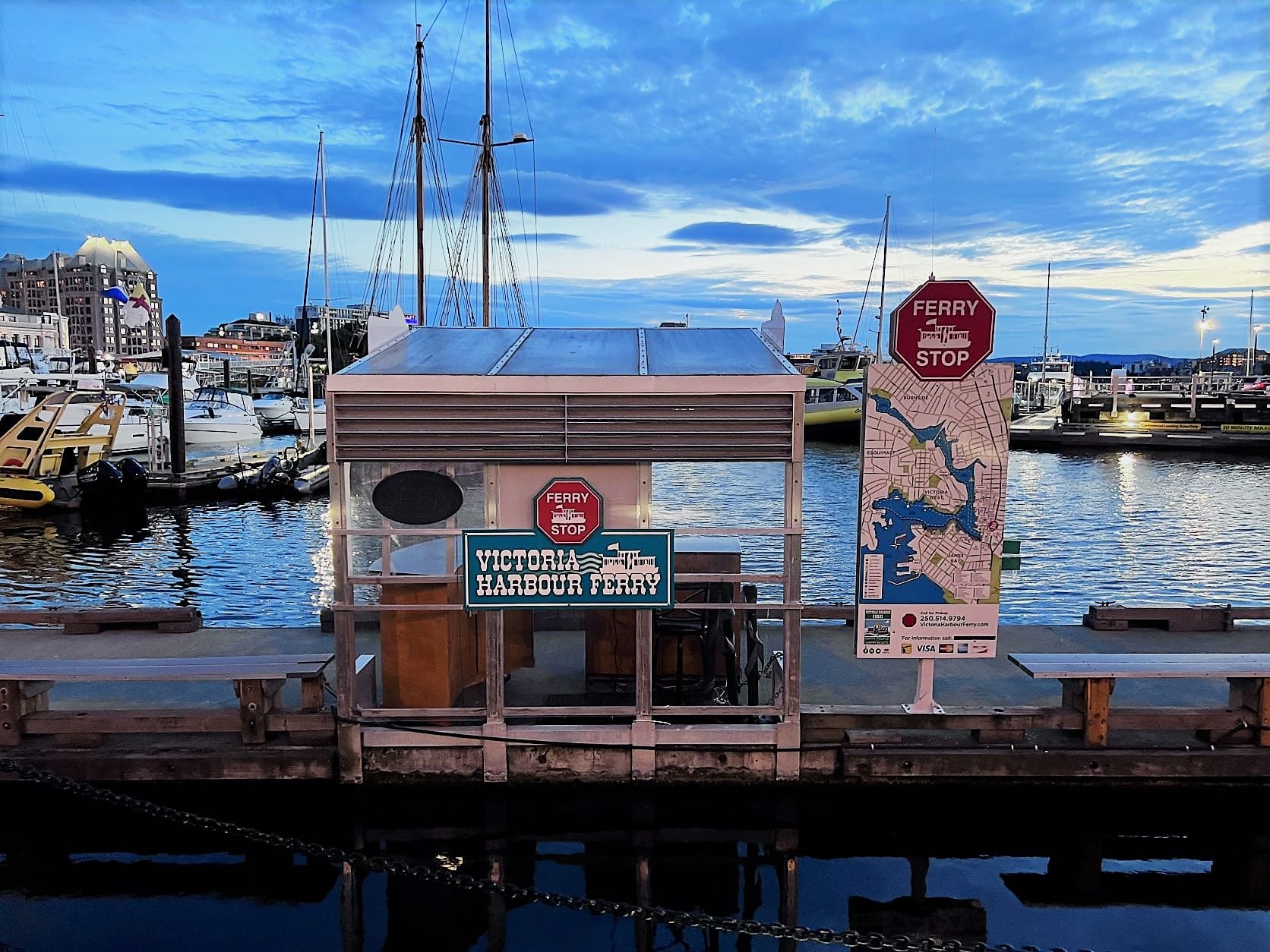 ferry stops along the water