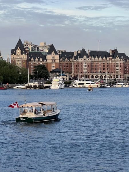 Taxi in front of Empress Hotel in Victoria BC cruise port