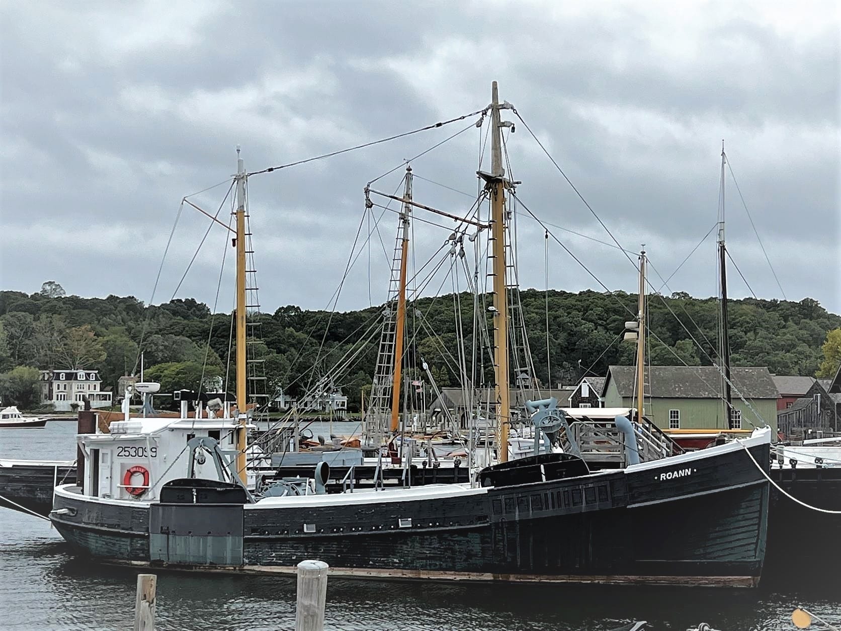 Mystic Seaport sailboat in the fall