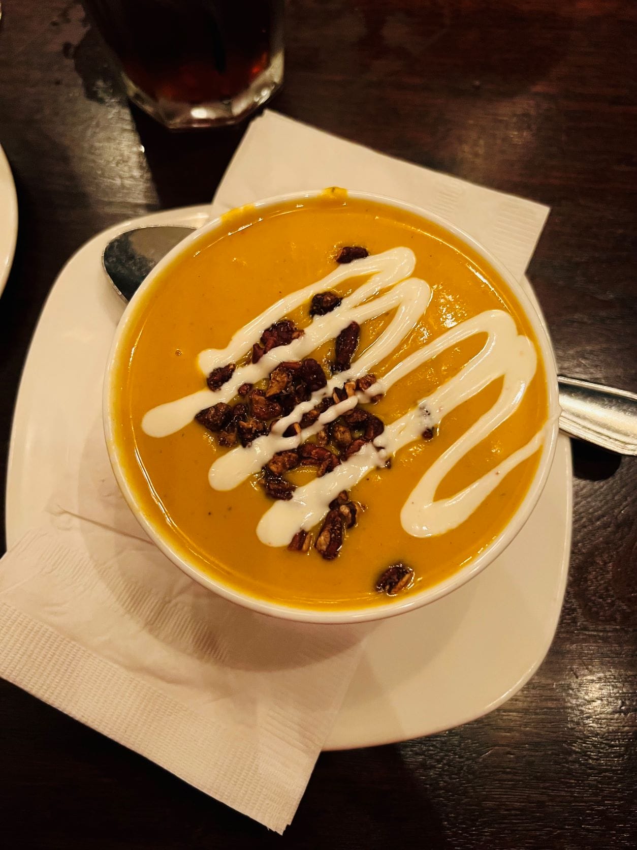 butternut squash soup at The Griswold Inn
