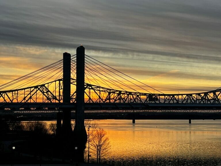 bridge at sunset