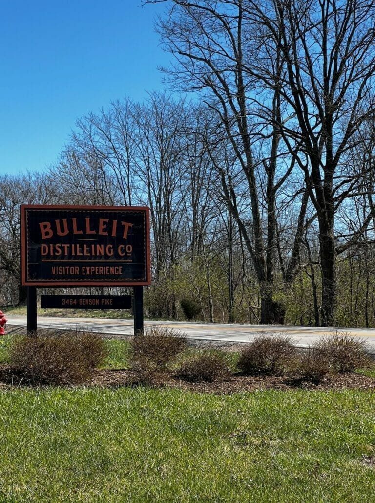 Bulleit distillery entrance sign
