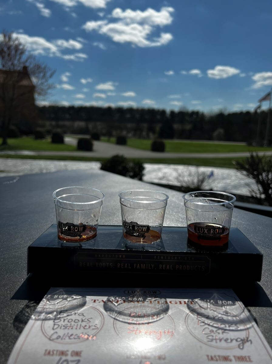 row of bourbons overlooking property