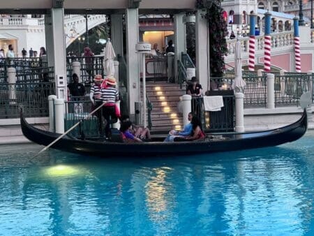 Venetian gondola girls trip in Vegas