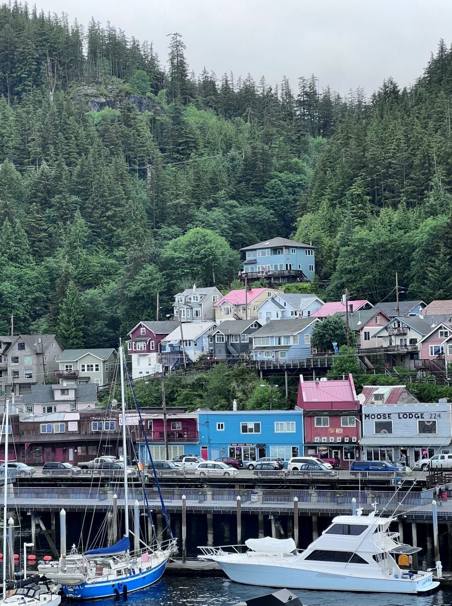 Ketchikan town view from cruise ship
