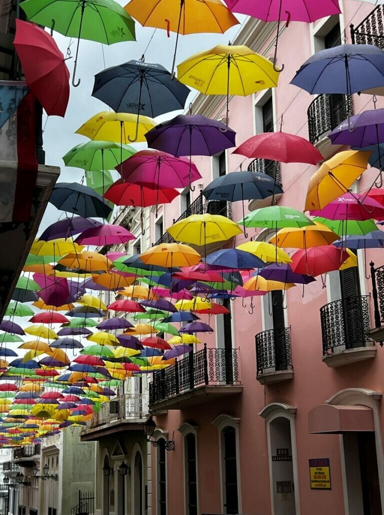 Umbrella Street in Old San Juan