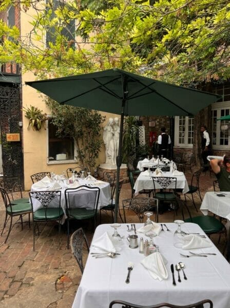 outdoor courtyard at Court of Two Sisters