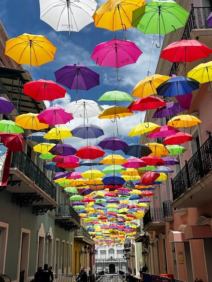 Umbrella street in San Juan