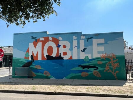 Mobile AL mural on Texas to Florida road trip