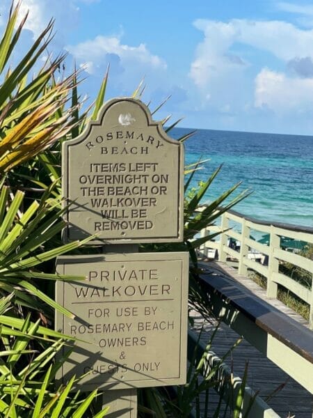 Private beach in Rosemary Beach