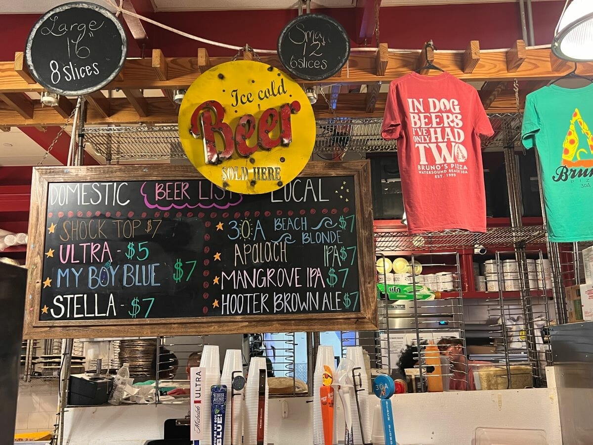 Pizza at Brunos in 30A