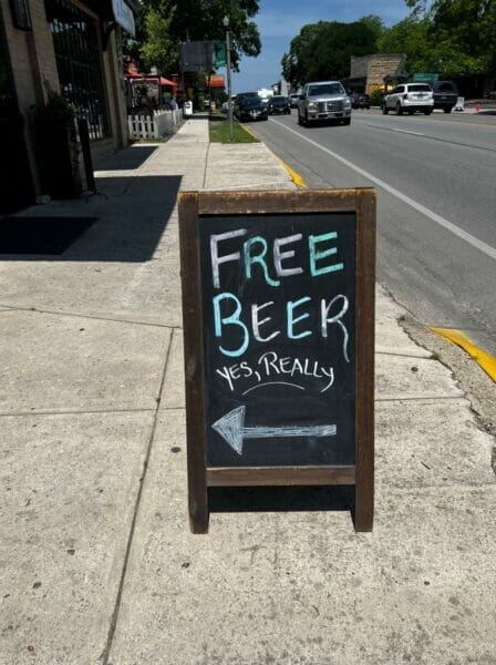 Free beer in Boerne, Texas