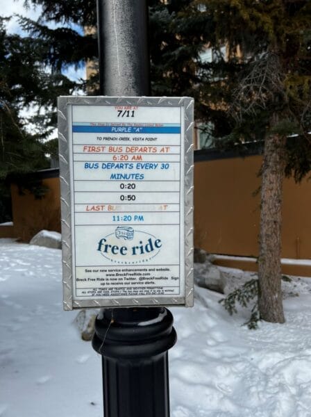 Bus sign in Breckenridge, Colorado
