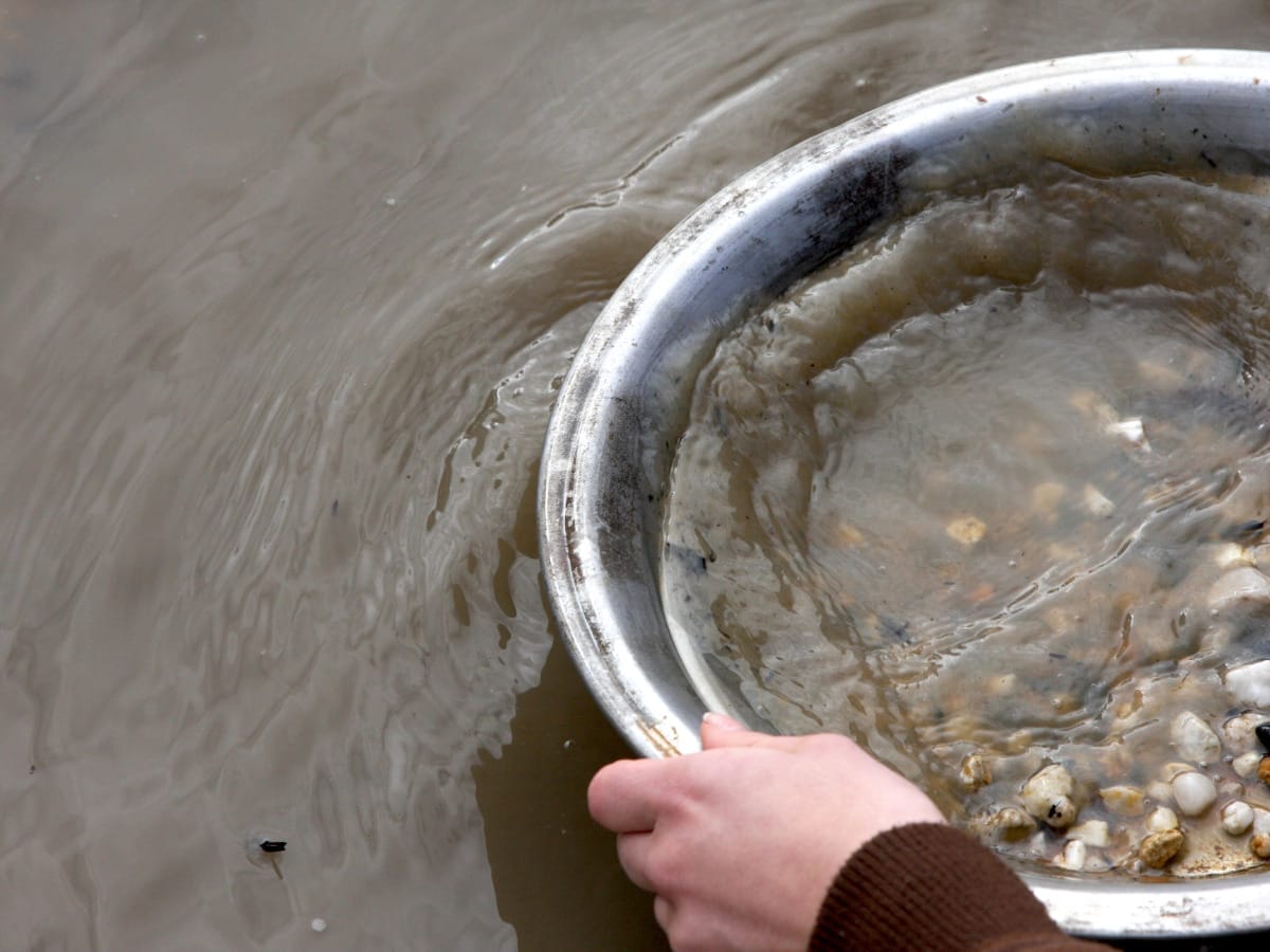 panning for gold in Breckenridge, Colorado
