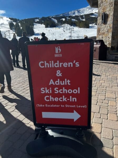 Ski School sign at Breckenridge, Colorado
