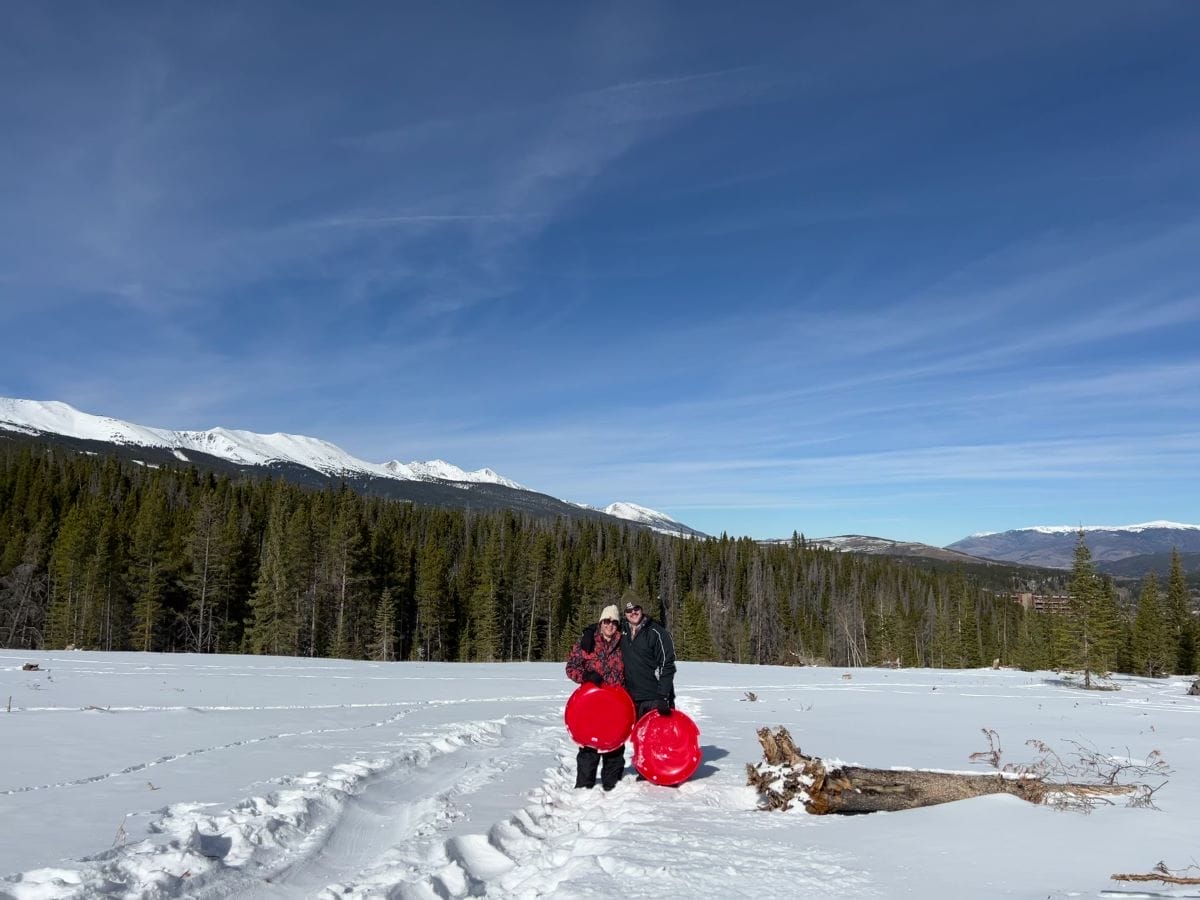 sledding in Breckenridge, Colorado
