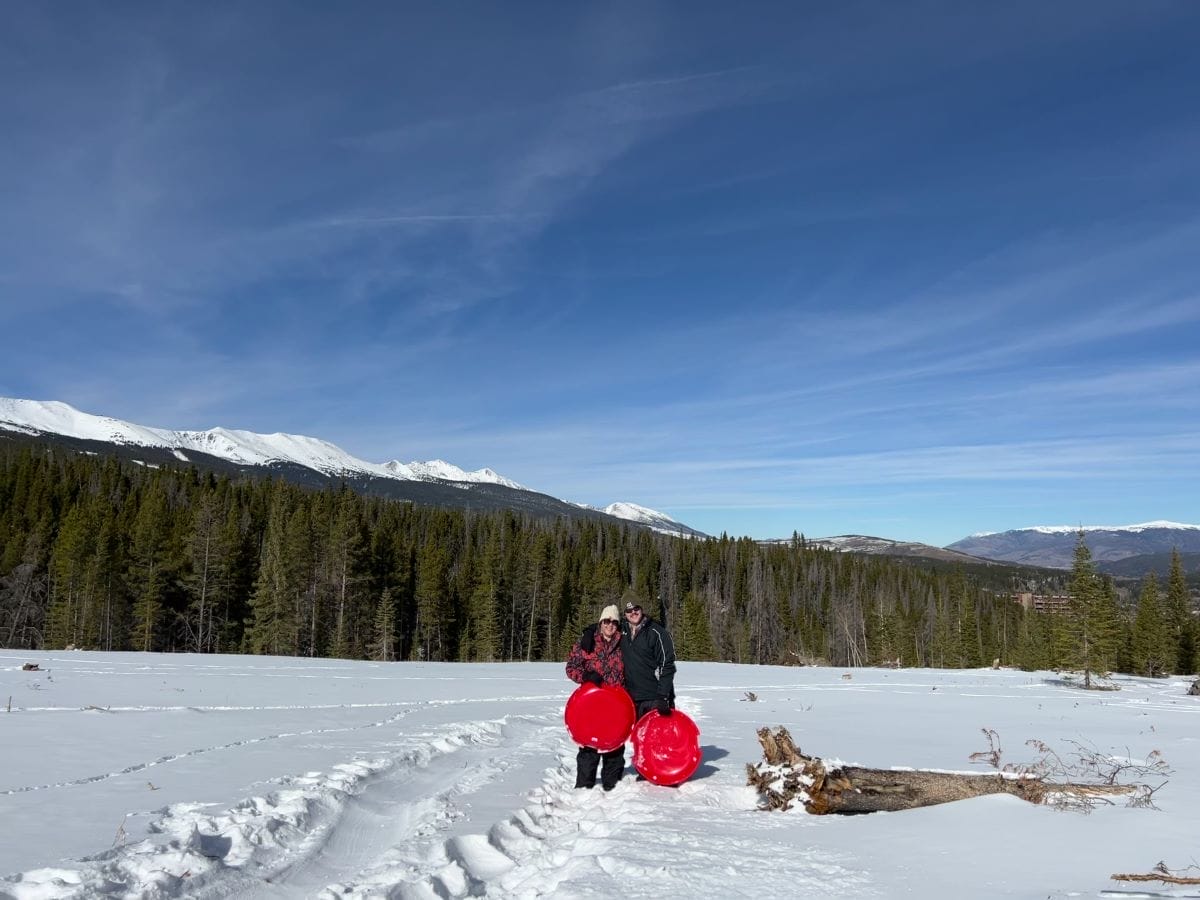 sledding in Breckenridge, Colorado